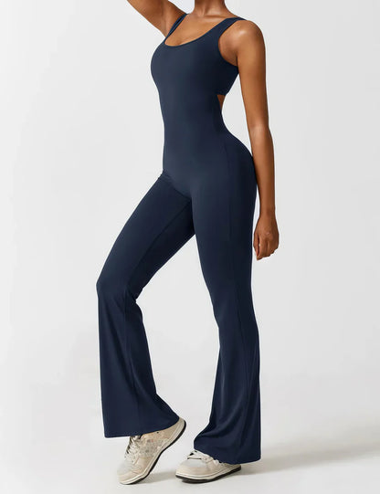 NOURA: V-back Flared Jumpsuit™