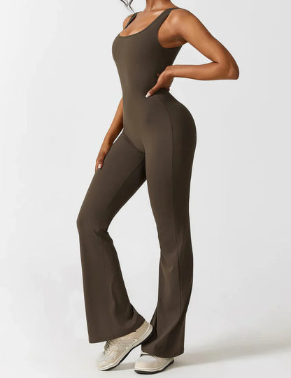 NOURA: V-back Flared Jumpsuit™