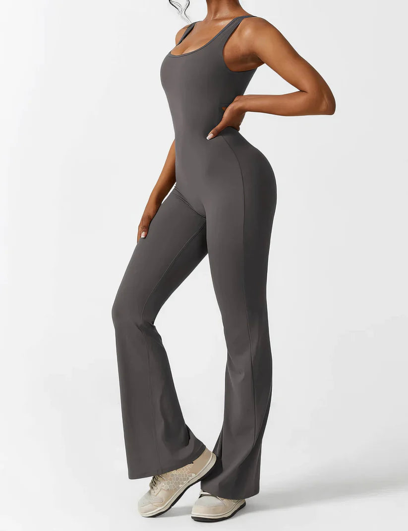 NOURA: V-back Flared Jumpsuit™