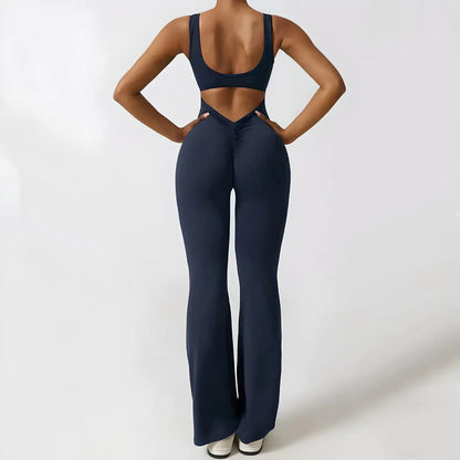 NOURA: V-back Flared Jumpsuit™